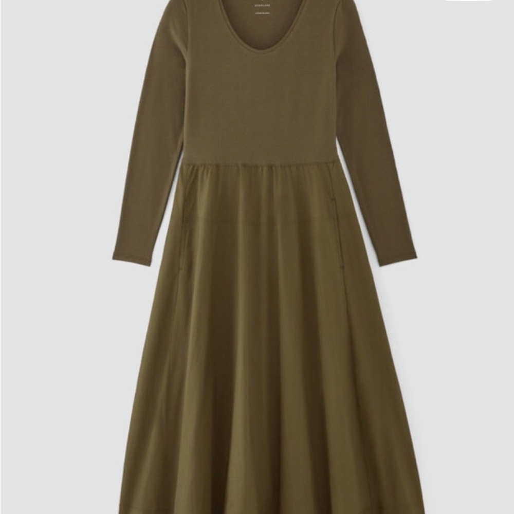 Everlane the long sleeve riviera dress in beech
